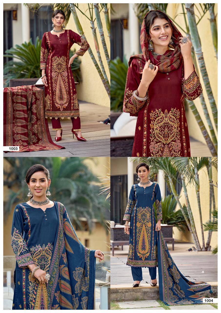 SAPTRANGI by MUMTAZ ARTS 1001 to 1004 series VISCOSE JAM dresses at Wholesale Price